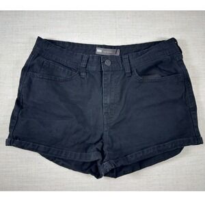 Levis High Rise Shorts Womens 11 Black Denim Cuffed Stretch 5 Pocket Casual